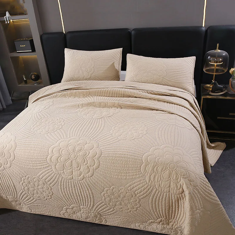 Luxury Cotton Quilt Set 3-Piece Bedspread on the Bed Lightweight Comforter King Queen Size Quilted Coverlet Blanket for Bed