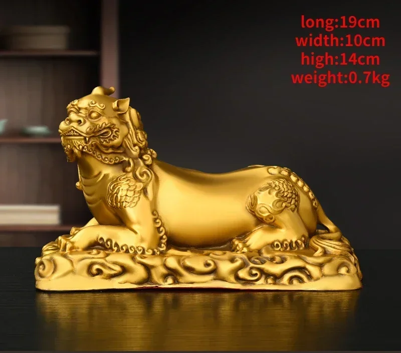فنغ شوي لاكي الحيوان النحاس الشجاعة Gezang الملك شنت غرفة المعيشة مكتب ديكور #3