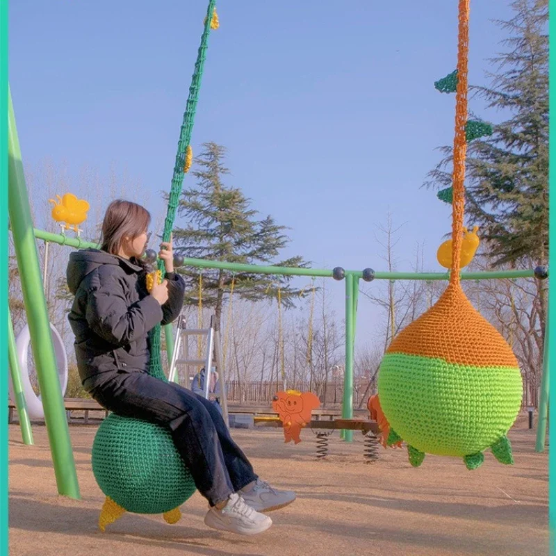 Rope net hanging ball swing outdoor color children's kindergarten sensory system physical fitness thickening training amusement