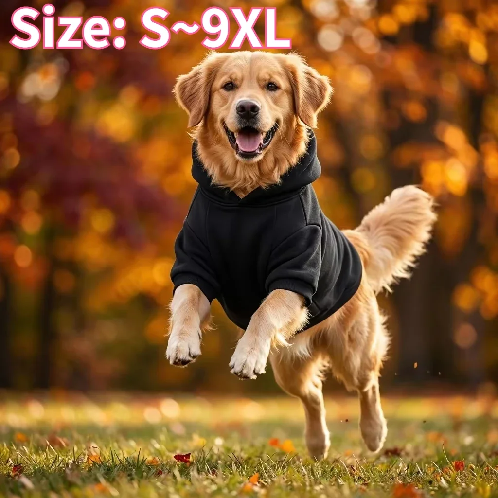 New Pet Dog Hoodies Autumn and Winter Season Large Dog Clothes Text Pattern French Bulldog Labrador Jacket Clothing