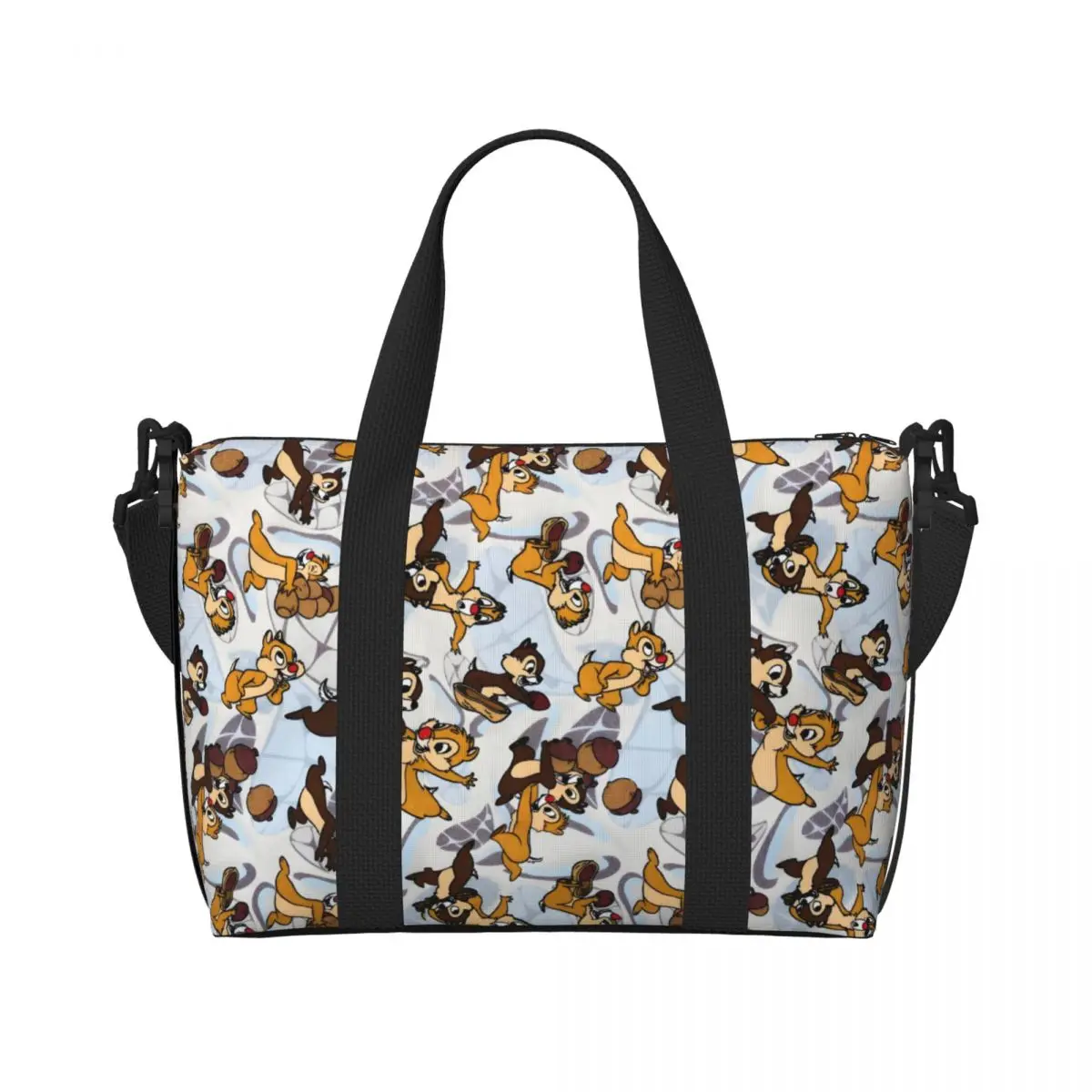 

Custom Chip 'n' Dale Groceries Tote Shopping Bag Women Big Capacity Squirrel Cartoons Beach Gym Travel Bags