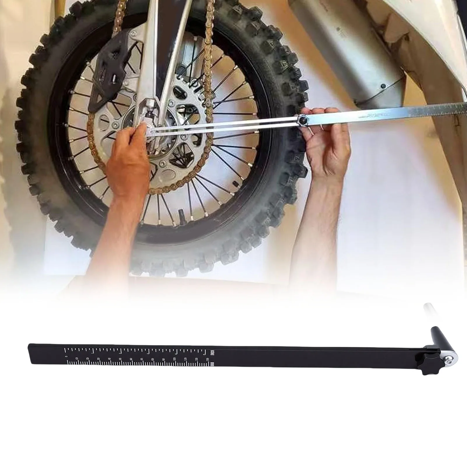 Motorcycle Sag Scale Dirt Bike Sag Scale Sliding Sag Scale Sturdy Metal Rear Suspension Sag Measurement Tool for Most Dirt Bikes