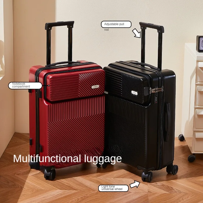 Front open luggage expandable small boarding lightweight trolley suitcase travel casetravel  with wheels