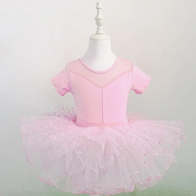 

Dance costume, children's practice costume, girl's short sleeved dance costume, dance body , ballet skirt, performance fl