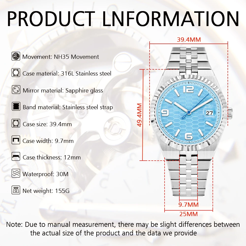 2025 Dwayne Campbell Nuovo orologio automatico da uomo Orologio meccanico Vetro zaffiro NH35 Orologio con movimento Orologi luminosi per uomo
