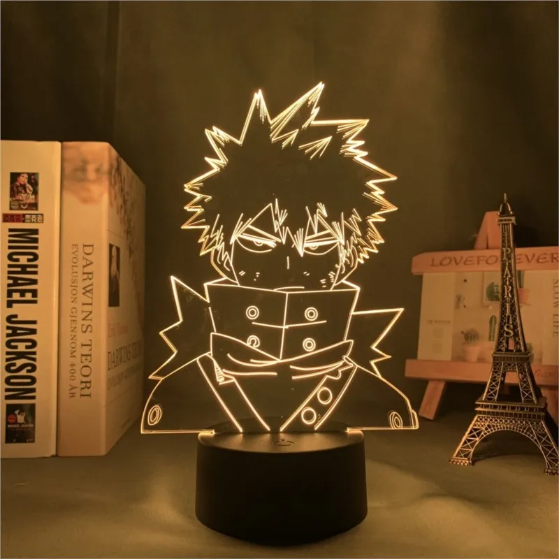 

3d светодиодный ночник аниме My Hero Academia для декора спальни подарок на день рождения манга гаджет My Hero Academia Katsuki Bakugo лампа 3d