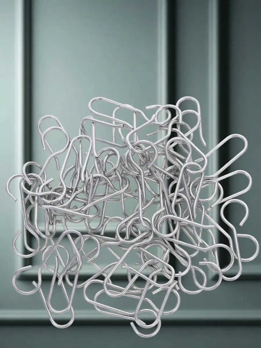 50Pcs Steel Curtain Hooks Designed for Ceiling Track Drapery Wire Hooks Household Curtain Hangers Drapery Hook Pin