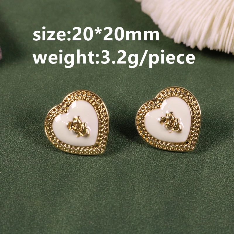 White Enamel Earrings Stud Heart Triangle Flower Brincos Jewelry Vintage Modern Accessories