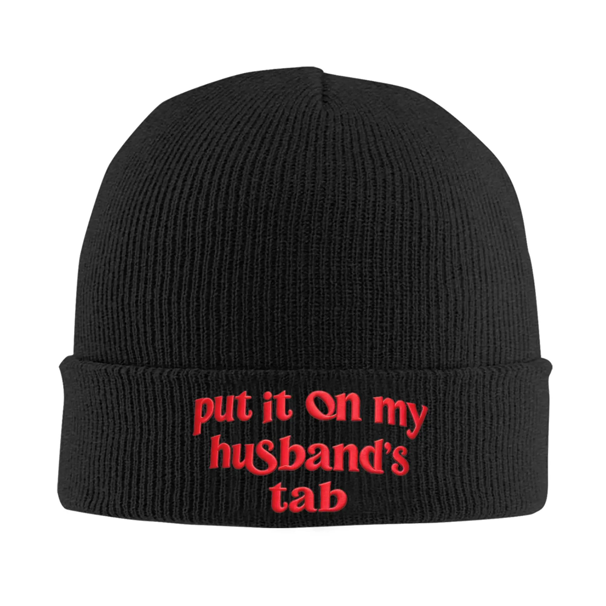 put it on Husband's tab letter Winter Skullies Beanies Hat Warm Autumn Knitted Hats Bonnet Caps for Women Men