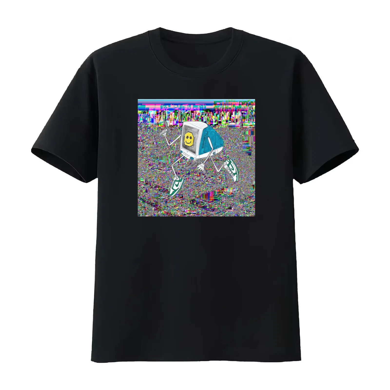 Al.Divino & Estee Nack GL1TCH T-Shirt Summer Casual Cotton Tee Oversized Streetwear Tops Vintage Graphic Print 100% Cotton