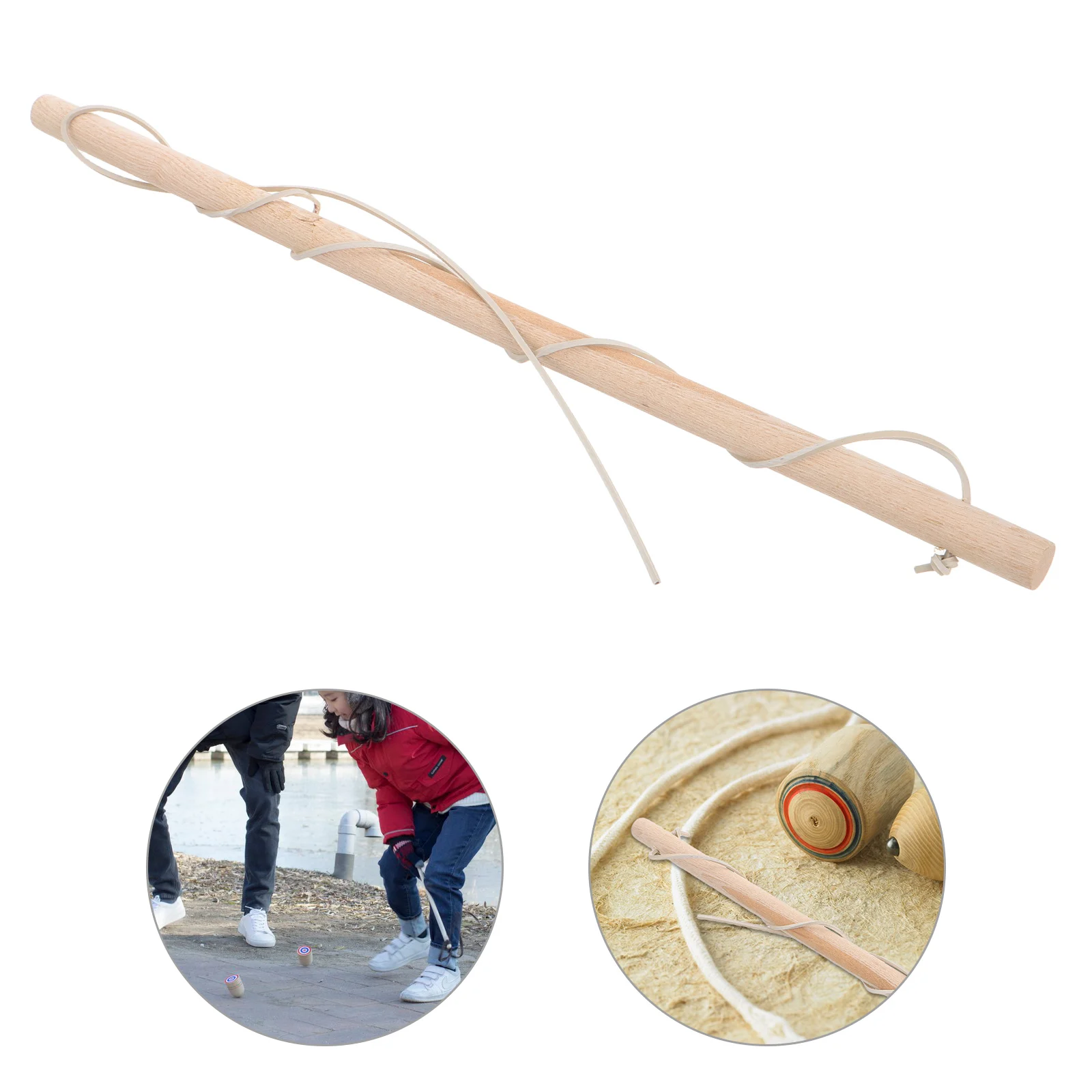 

Natural For Kids Toddlers Handmade Motor Skill Coordination Elderly Care Rubber String Included Wood Gyro Wooden