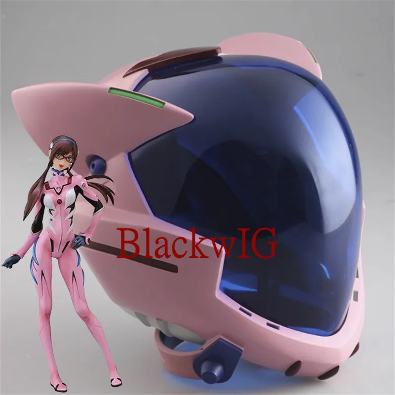 

Anime EVA Cosplay Mari Makinami Illustrious Ayanami Rei Cosplay White Biack Helmet Asuka Cosplay Fashion Mask For Girl Unisex