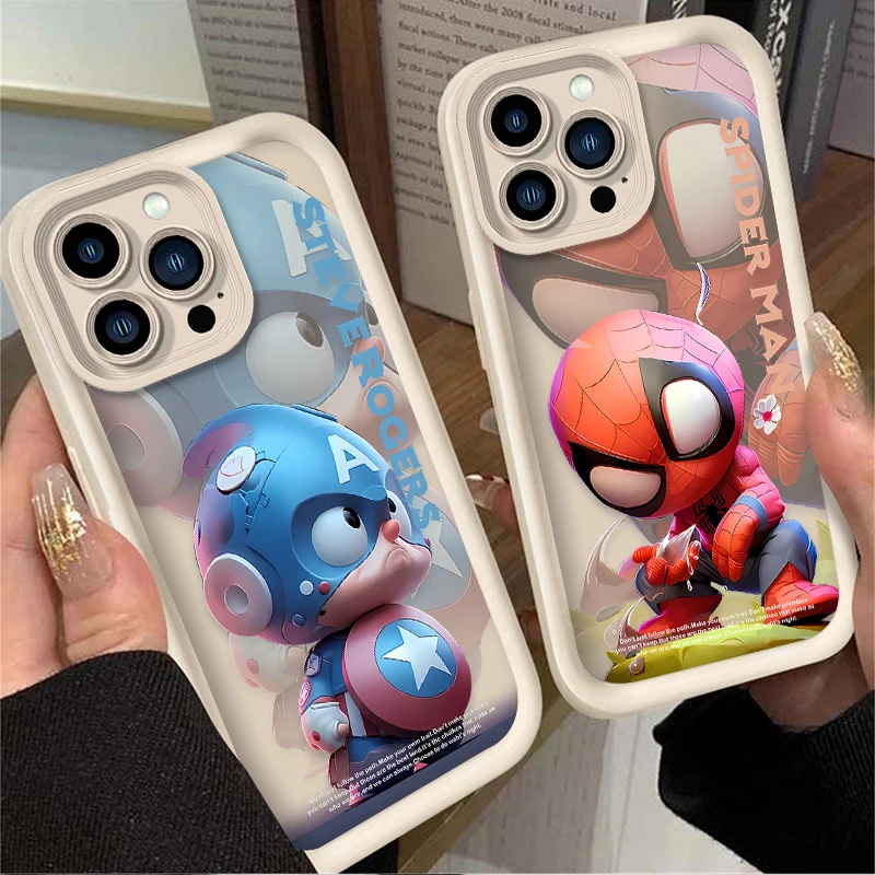 Marvel Spider Man Steve Rogers Phone Case for iPhone 16 15 14 13 12 11 Pro Max XS X XR 8 7 6S Plus SE 2020 Liquid Silicone Cover