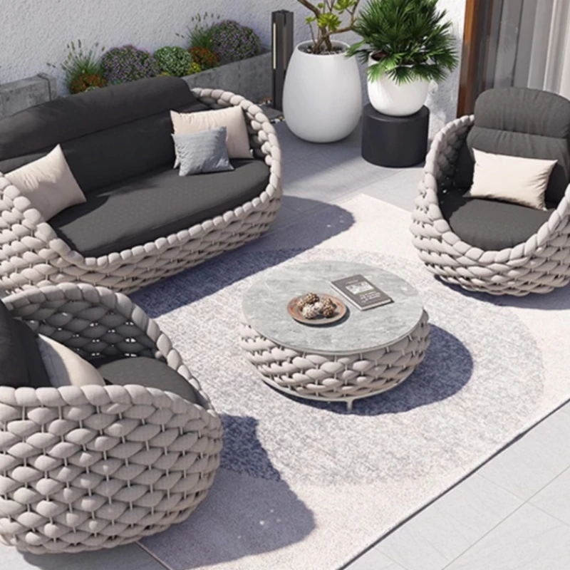 

Nordic Fashion Courtyard Villa Garden Sofas Simplicity Leisurely Lazy Person's Garden Sofas Modern Outdoor Furniture Divano HBOS