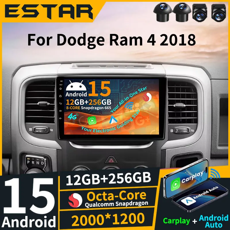Android 15 Car Radio For Dodge Ram 1500 2500 3500 2013 - 2018 Multimedia Carplay BT 5G Stereo Player NAVI DSP Head Unit Wireless