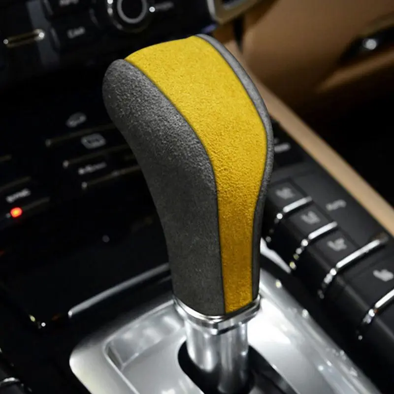 

Для Porsche Cayenne 2004-2009 внутренняя крышка ручки шестерни автомобиля защитная наклейка откидная меховая крышка стержня шестерни автомобиля