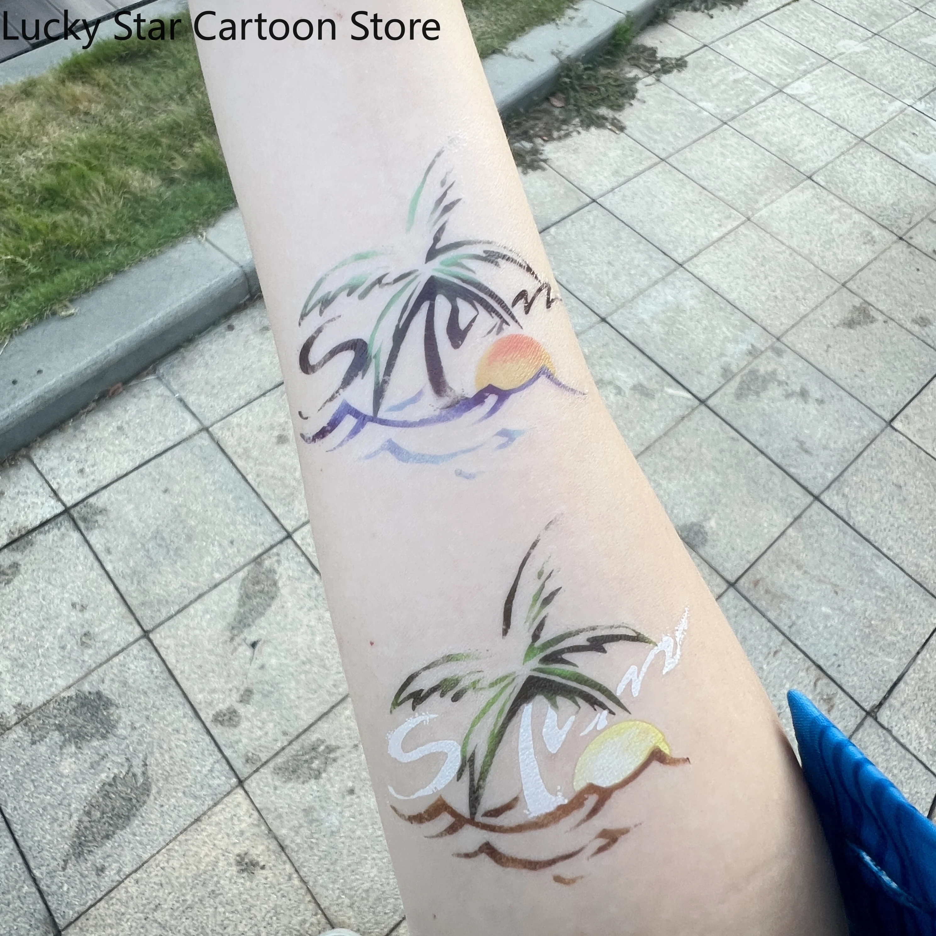Anime Love and Deepspace Zayne Cosplay Sandbeach Theme Colourful Tattoo Sticker Cartoon Temporary Tattoos Tattooing Halloween