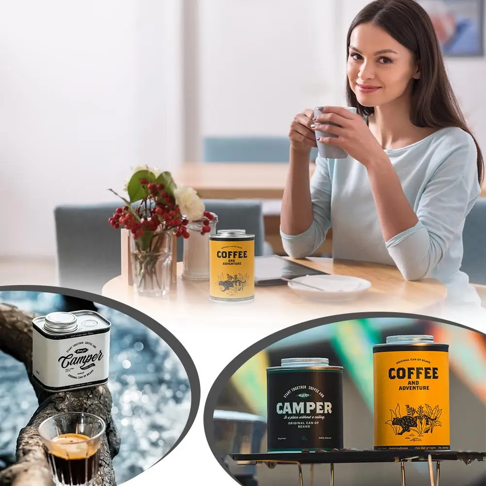 

1 шт., герметичные банки для кофейных зерен, жестяная коробка для кемпинга на открытом воздухе, упаковка для хранения свежести, дыхательные жестяные банки