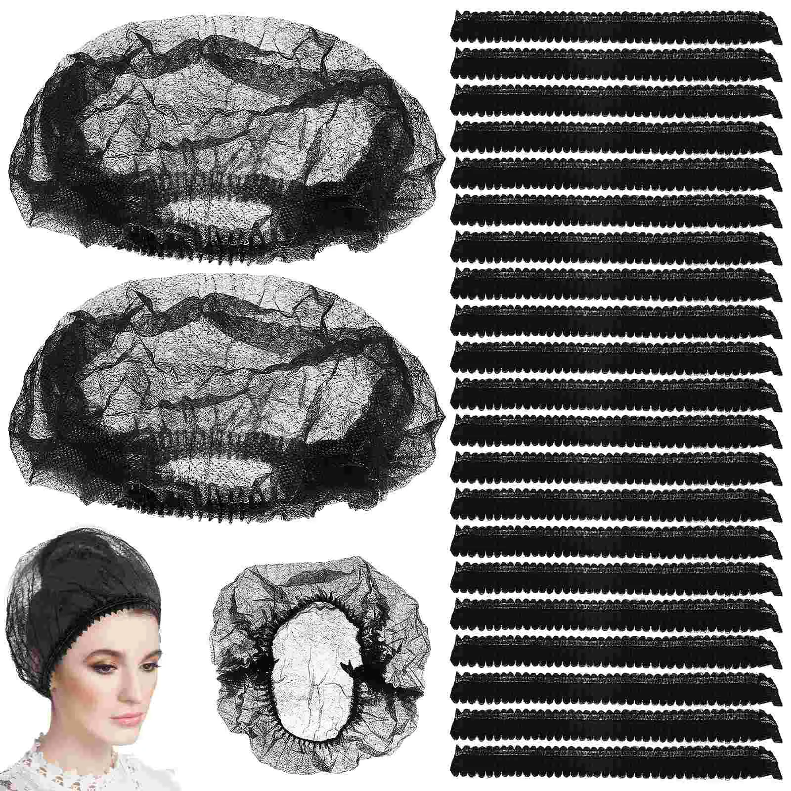 

200 Pcs Hair Cap Bonnet Dust Caps Kitchen Head Cover Disposable Covering for Food Service Non-woven Fabric Hairnets Restaurant