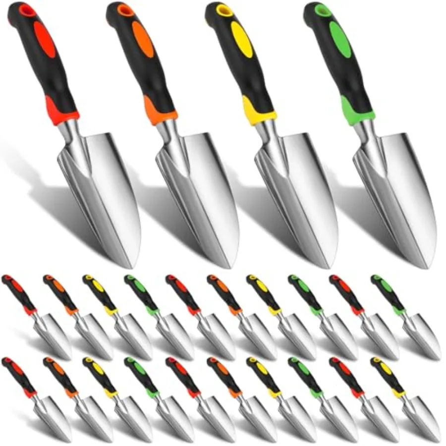 

24 Pcs Garden Shovel Aluminum Alloy Heavy Duty Trowel Small Digging Shovels Metal Hand Trowel Spade with Soft Handle for Garden