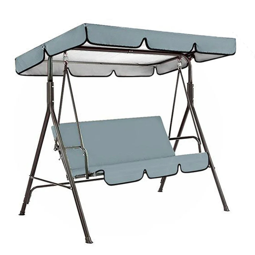 3 Pedestal Garden Swing Replacement Canopy and Seat Covers Waterproof Oxford Cloth for Protection Against Sun and Rain