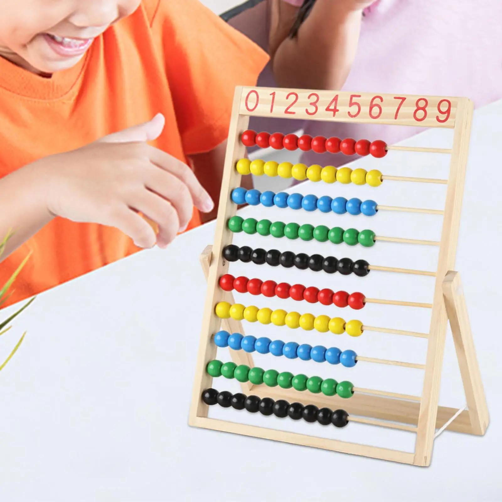 Classic Wooden Abacus Counting Abacus Toy Counting Math Games Ten Frame Set