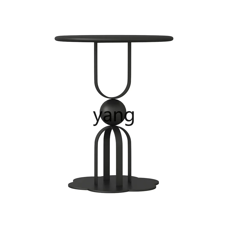 

ZL living room plum blossom wrought iron coffee table small apartment simple black round side table