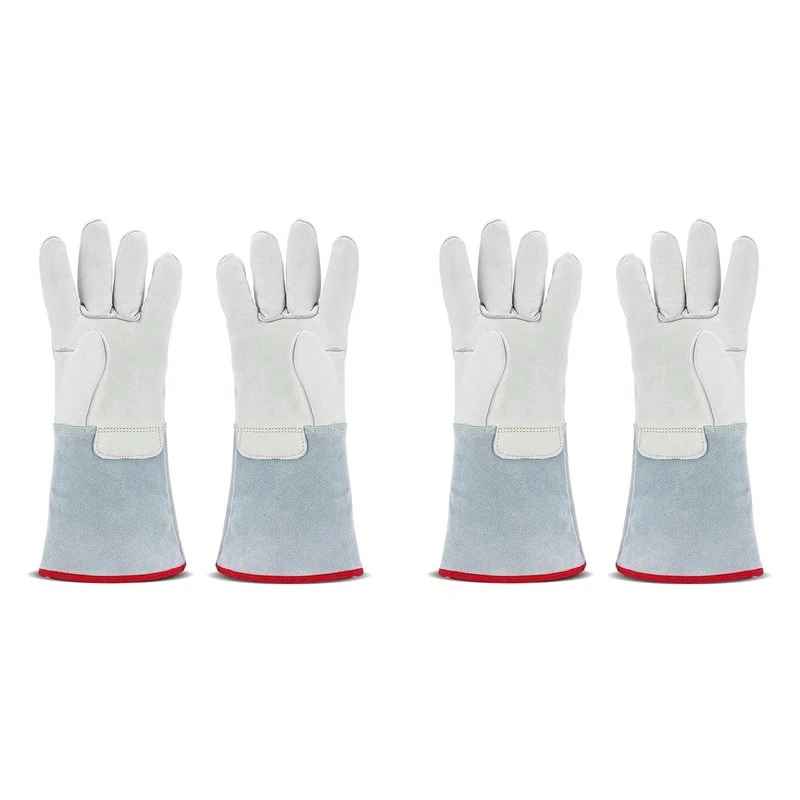 T24C 4X Cryogenic Gloves 14.2Inch/36Cm Long Mid-Arm LN2 Protective Gloves For Liquid Nitrogen/Dry Ice/Cold Storage
