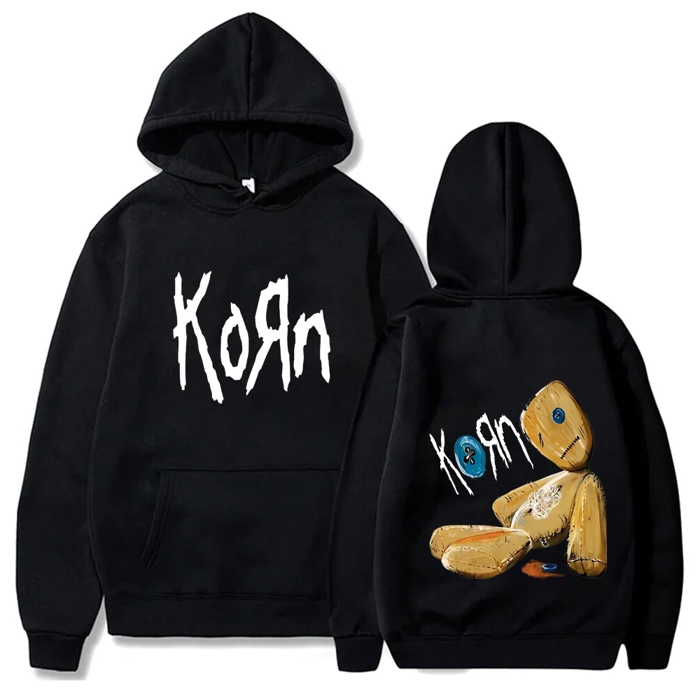 Korn Rock Band Hoodies Spring Autumn Pullover Men\'s Fashion Printed Hooded Sweatshirt Loose Casual Daily Streetwear Sweater Tops