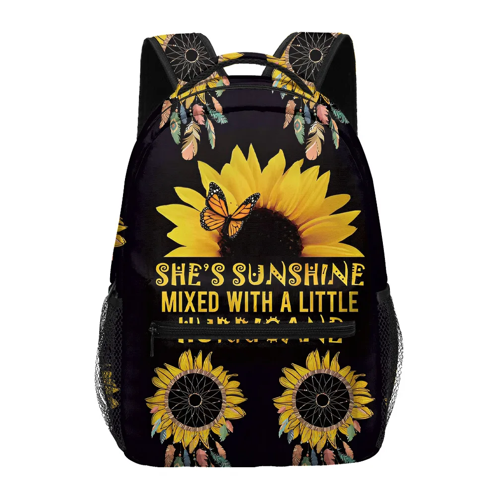 Mochila Popular de dibujos animados con margaritas y girasoles para estudiantes, mochilas para Notebook con estampado 3D de Oxford, mochilas de viaje impermeables para niños y niñas