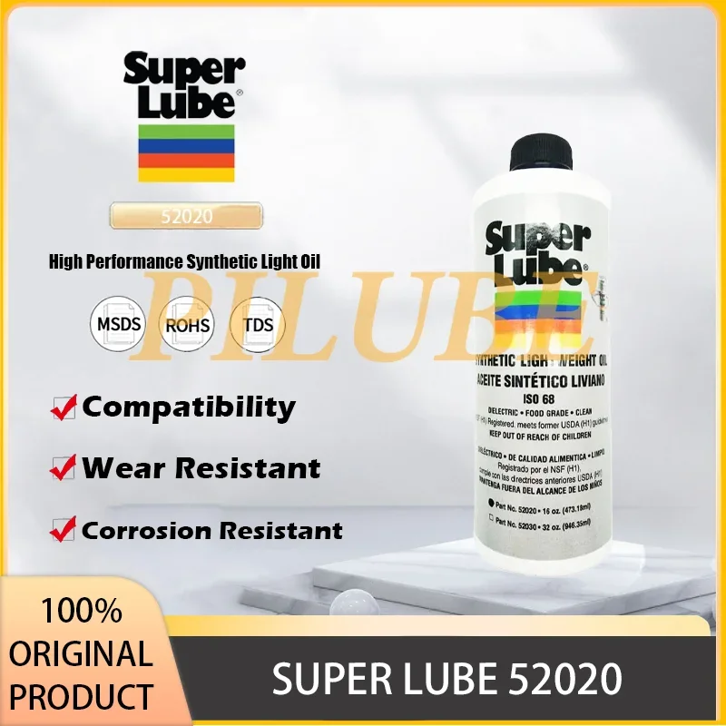 SUPER LUBE 52020 Synthetic Lightweight Oil Premium Lubricant for Machinery Provides Superior Wear Protection Original Product