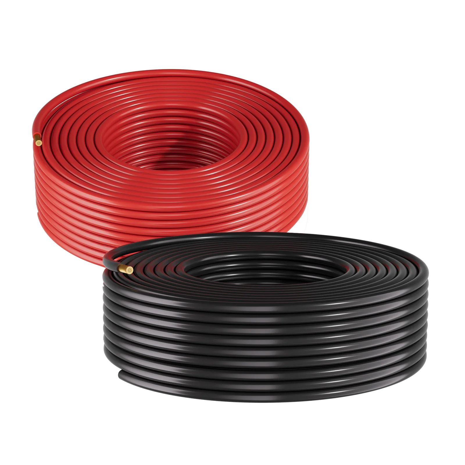 VEVOR Solar Panel Wire 50 ft/65 ft/100 ft PV Tinned Copper Wire for Outdoor Home Off-Grid Photovoltaic Systems Black and Red