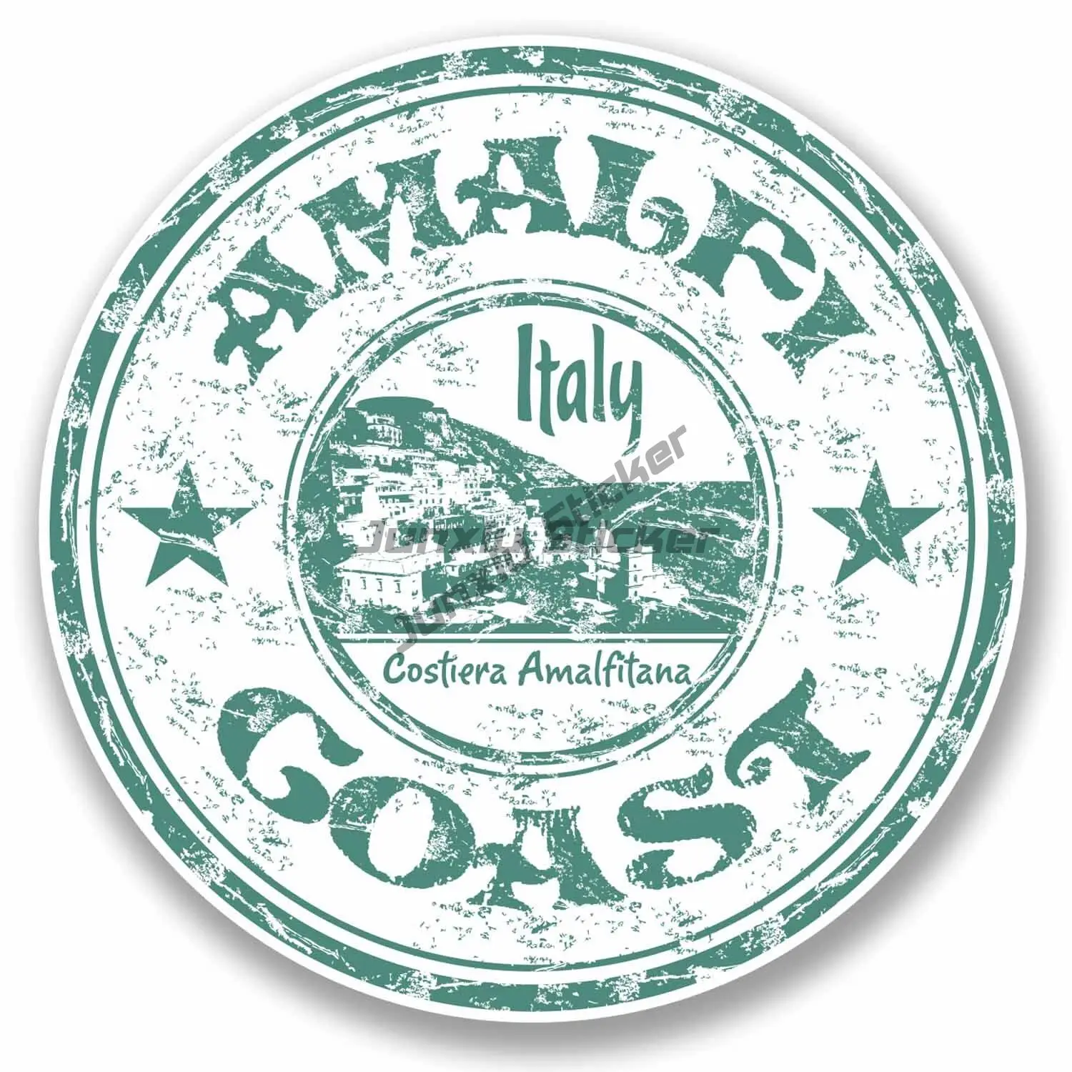

Art Pattern Amalfi Coast Italy Vinyl Sticker Decal Travel Luggage Laptop Window Truck Camper Guitar Car Body Refrigerator Wall
