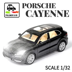 Porsche Cayenne Scale 1:32 Pullback Car Toy with Lights Engine Sound, Ford VW Mercedes Metal Diecast Car Model Gift Kid Boy Toy