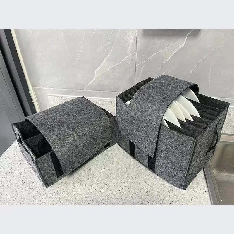 Caravan Plate Holder Tableware Storage Bag for Motorhome Campervan Boat Cupboard Interior Accessories RV Tableware Racks Parts