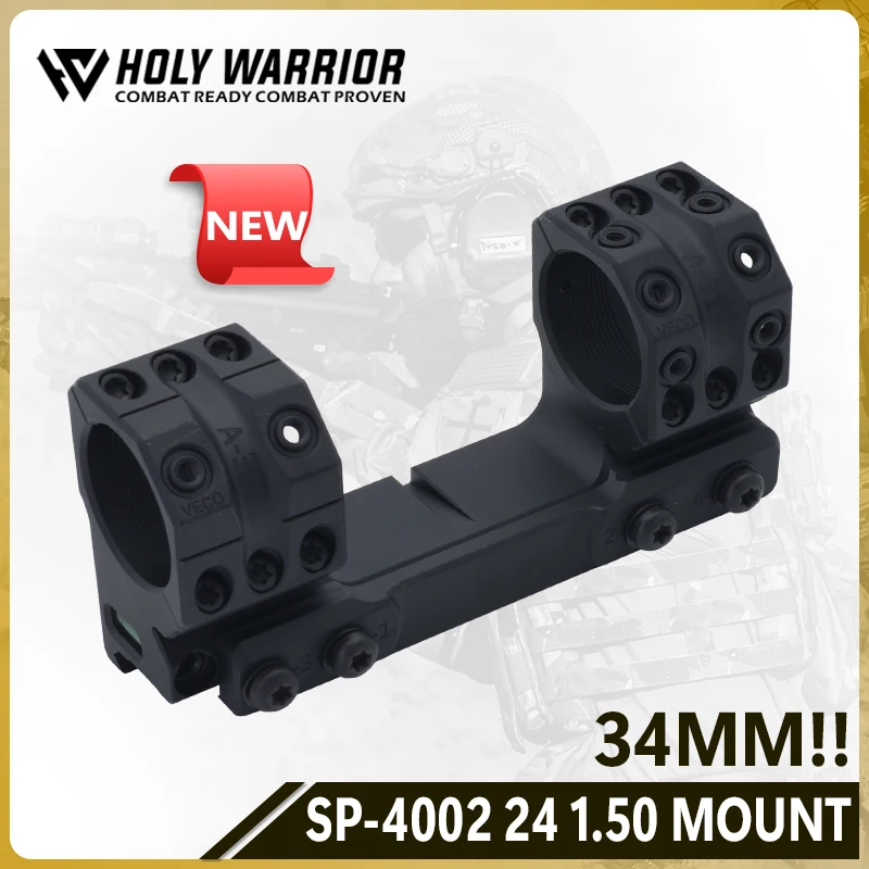 Holy Warrior New SP-4002 Solid 0MIL 0MOA 34mm Tube Riflescope 38mm Height 1.50inch Mount with Surfaces