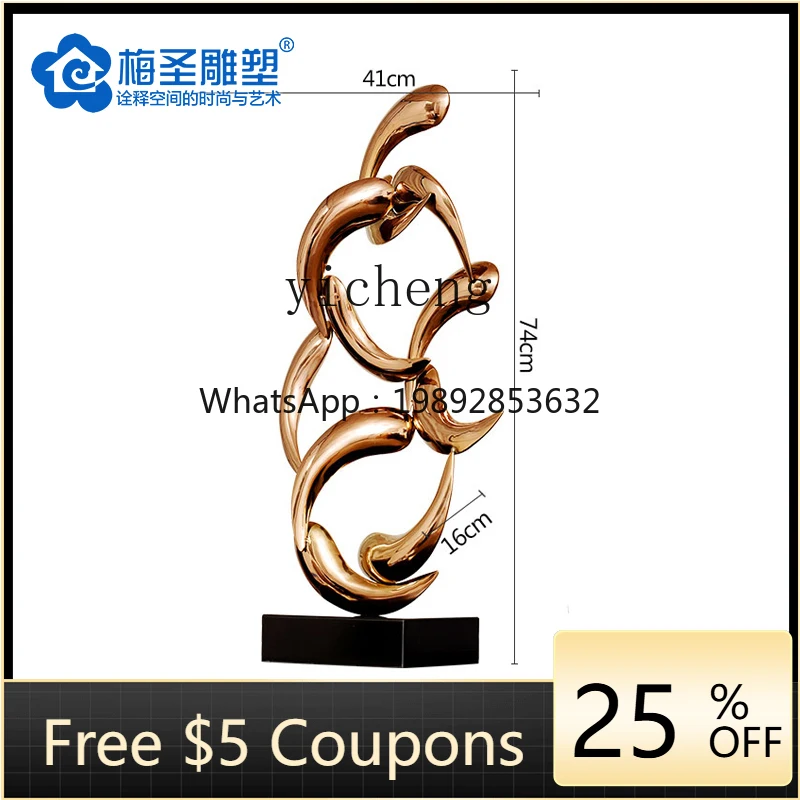 

XX metal sculpture soft hotel home living room entrance artwork decoration stainless steel floor ornament