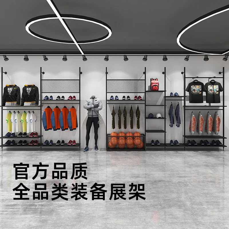 

Стеллаж для демонстрации одежды в магазине: простой, настенный, напольный, для спортивной и мужской одежды