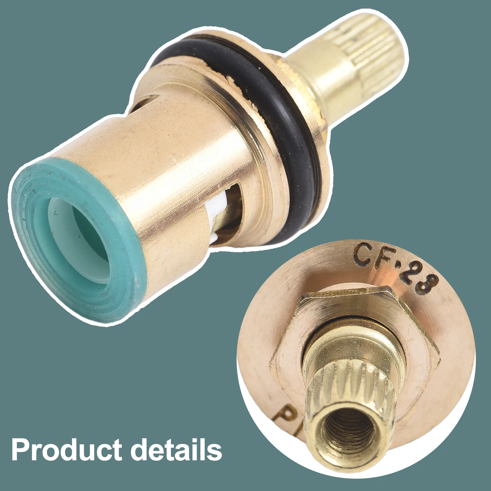 1/2 inch Ceramic Cartridge Replacement for Standard Quarter Turn Tap Valves with 20 Tooth Ceramic Disc and 45mm Height
