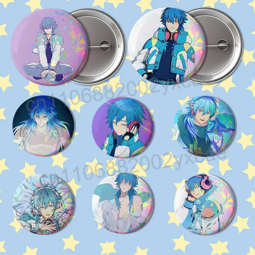 DMMd game Aoba Seragaki Dramatical Murder Laser reflective round badges pins bag clothing decorations collectibles gifts