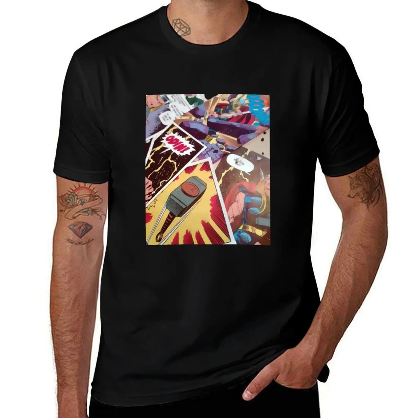 Comic Collage III T-Shirt Casual Graphic Print Tee T-Shirt