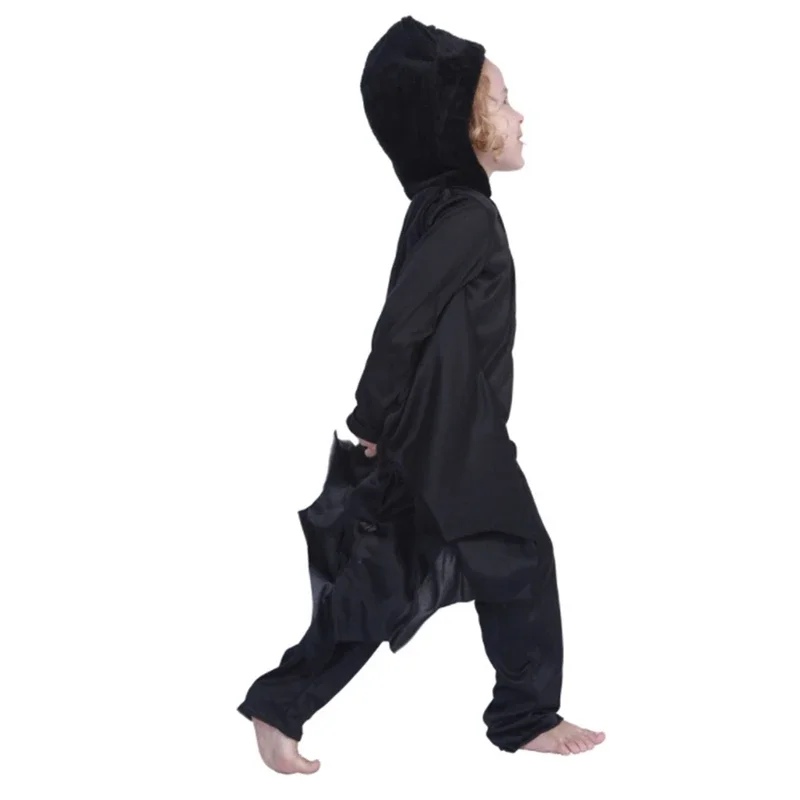 Halloween Kids Vampire Bat Costume Black Animal Fancy Dress Toddler Child Costume Bat Hood Jumpsuit