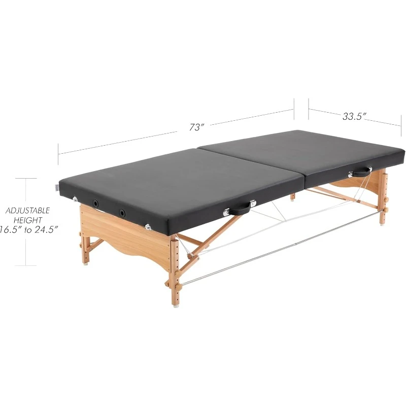 Low-Level Portable Massage Table, Black