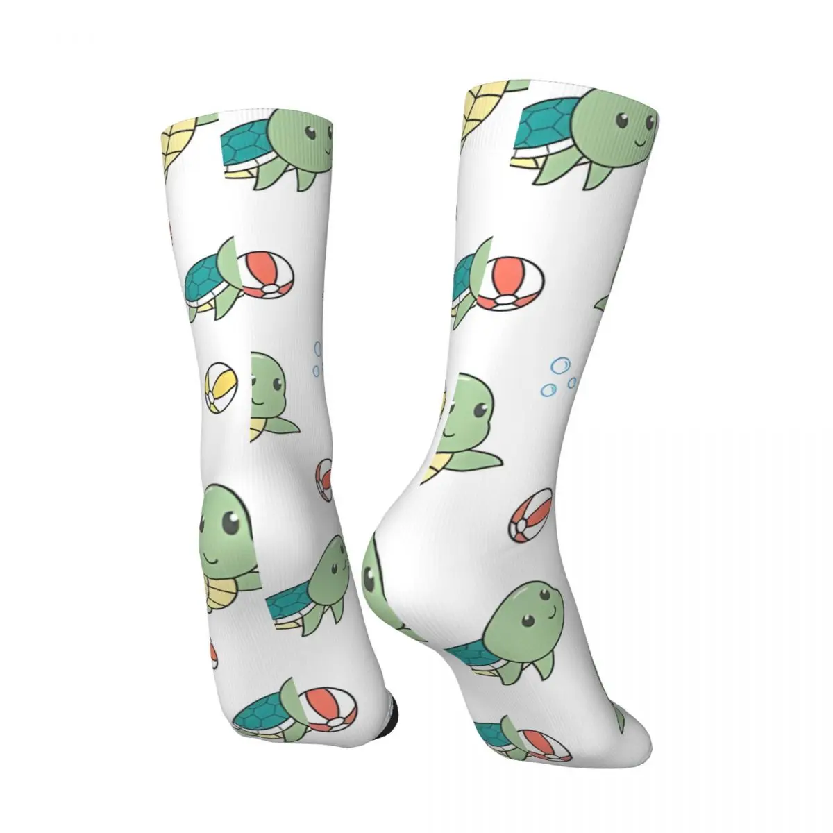 Vintage Cute Turtle Men's compression Socks Unisex Harajuku Seamless Printed Novelty Crew Sock