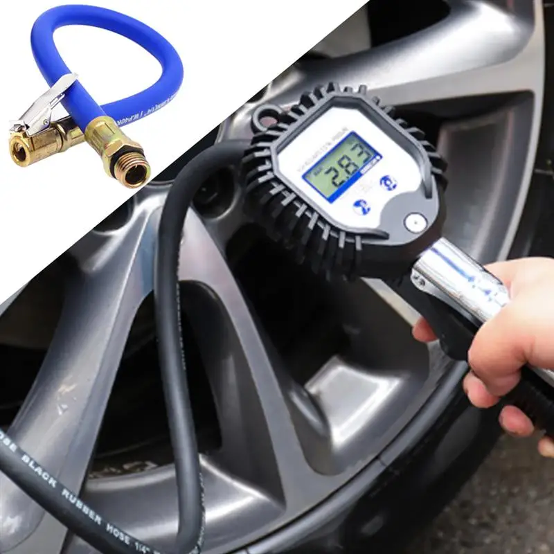 Tire Inflator Hose Tyre Hose Portable Air Compressor Pipe Rubber Air Rubber Hose for Car Motorbike