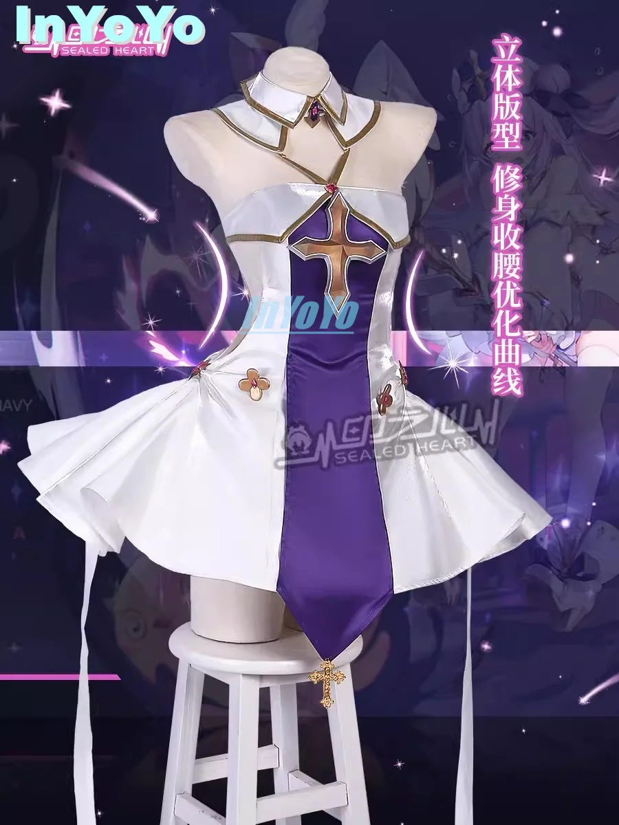 InYoYo HMS My Pure White Angel Cosplay Costume Azur Lane Women Lovely Dress Outfit Game Suit Halloween Carnival Outfit Uniform