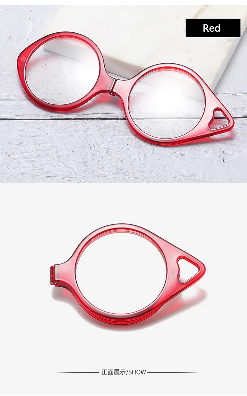 Faltbare Anhänger Hängende Lesebrille Lupe Tragbare Verhindern Verlust Runde Halskette Presbyopie Hyperopie Brille Geschenk – Detail 12
