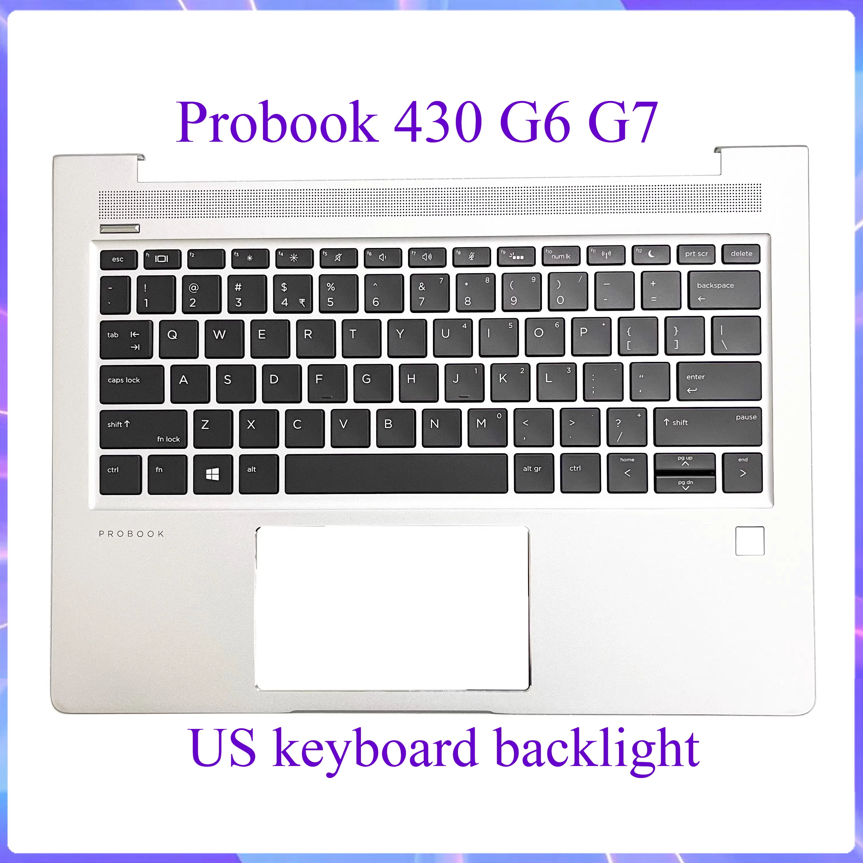 New For Probook 430 440 450 460 G6 G7 G8 G9 G10 G11 Palm Pad Keyboard Host Cover US Backlight