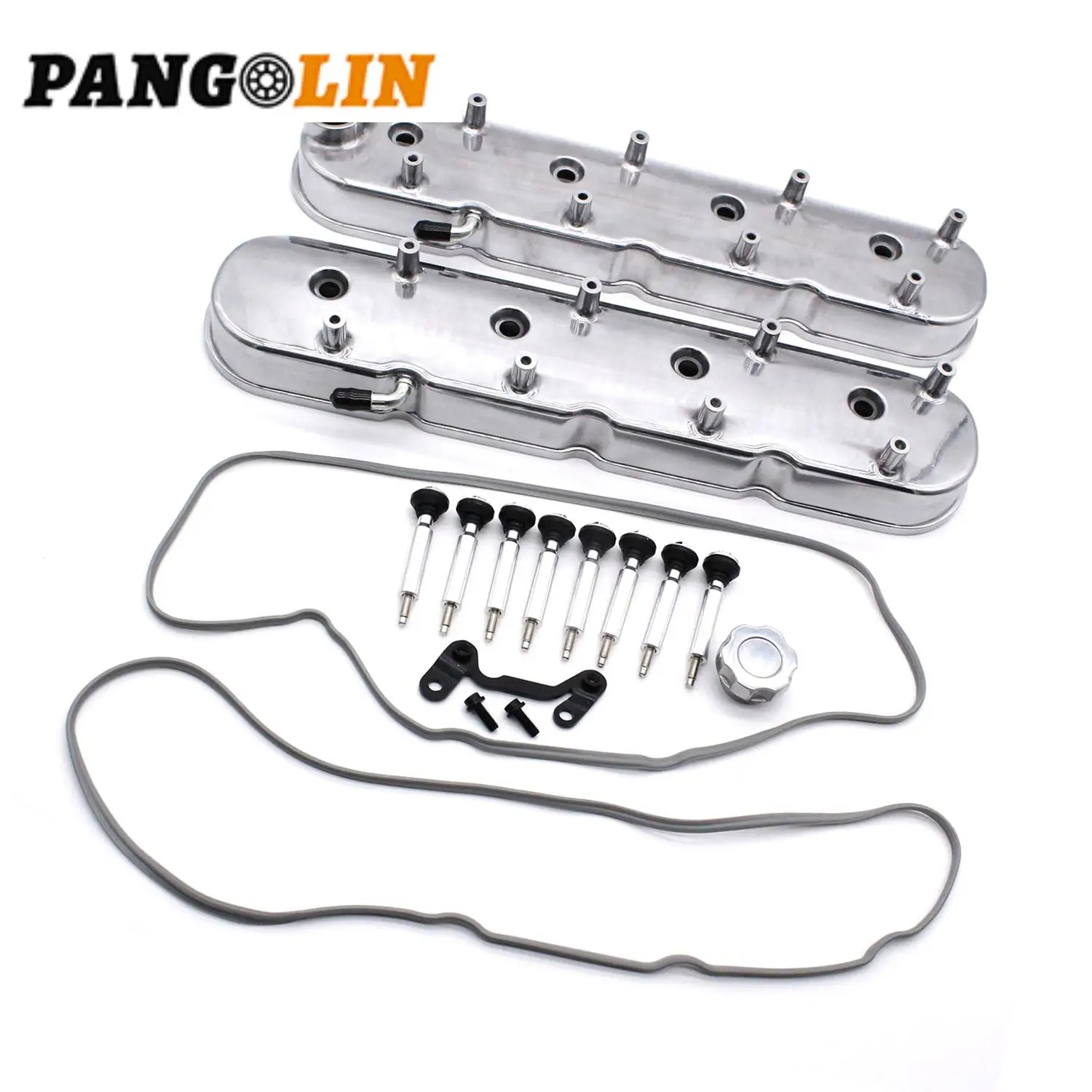 

2PCS Polished GM LS Cast Aluminum Valve Covers w/ Coil Mounts Car Accessories For Chevy Small Block V8 293 325 346 376 427 364