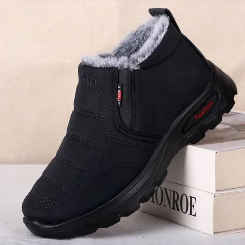 Mens Boots Unisex Winter Shoes 2024 New Men Large size Waterproof Snow Boots Slip On Casual Shoe Plush Footwear Male Ankle